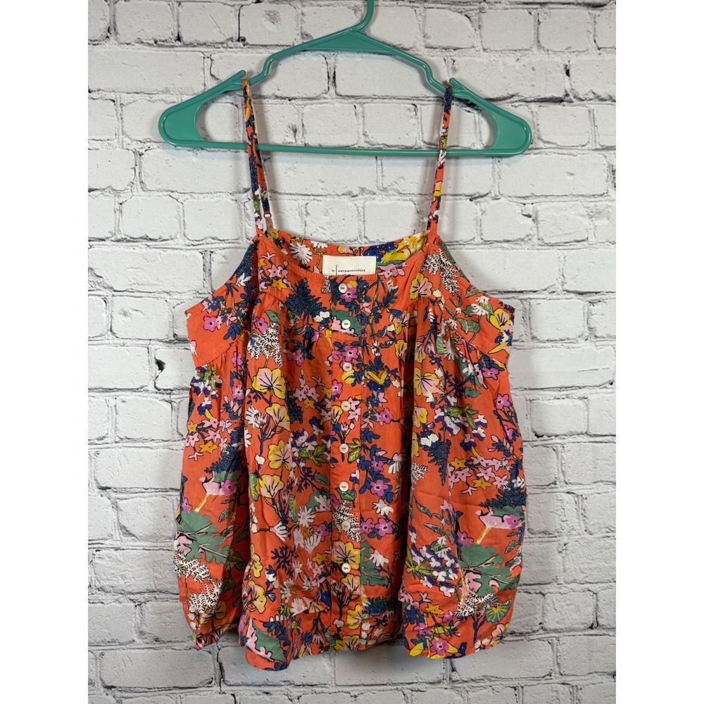 Anthropologie Floral Orange Camisole